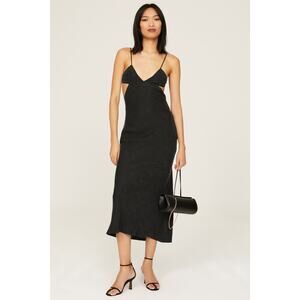 Third Form Black Paisley Triangle Cut Out Sleeveless Midi Dress Size 6